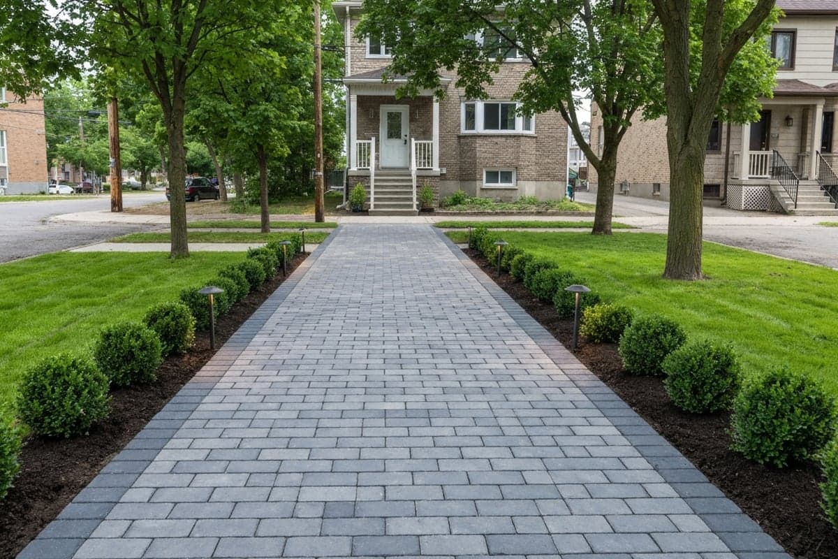 New interlock paver walkway in Notre-Dame-de-Grace